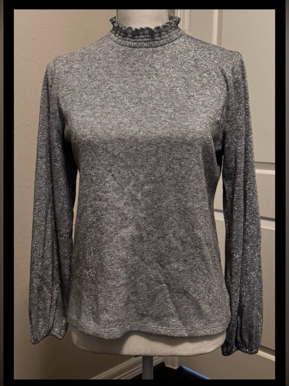 Talbots Petites Silver Blouse Size MP